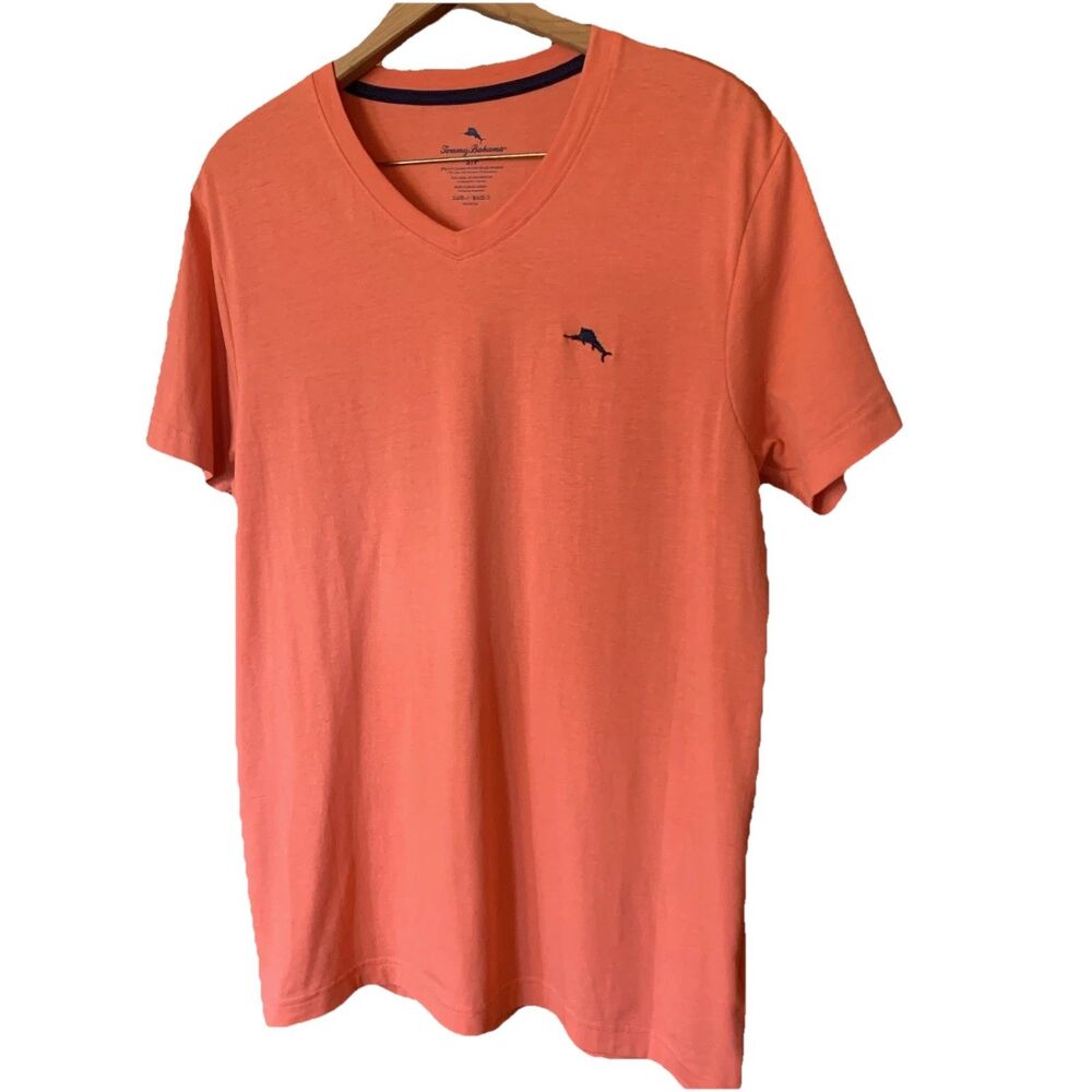 Tommy Bahama Unisex Coral Tee Shirt V-Neck Sz Small Stretch Jersey Sleep Lounge